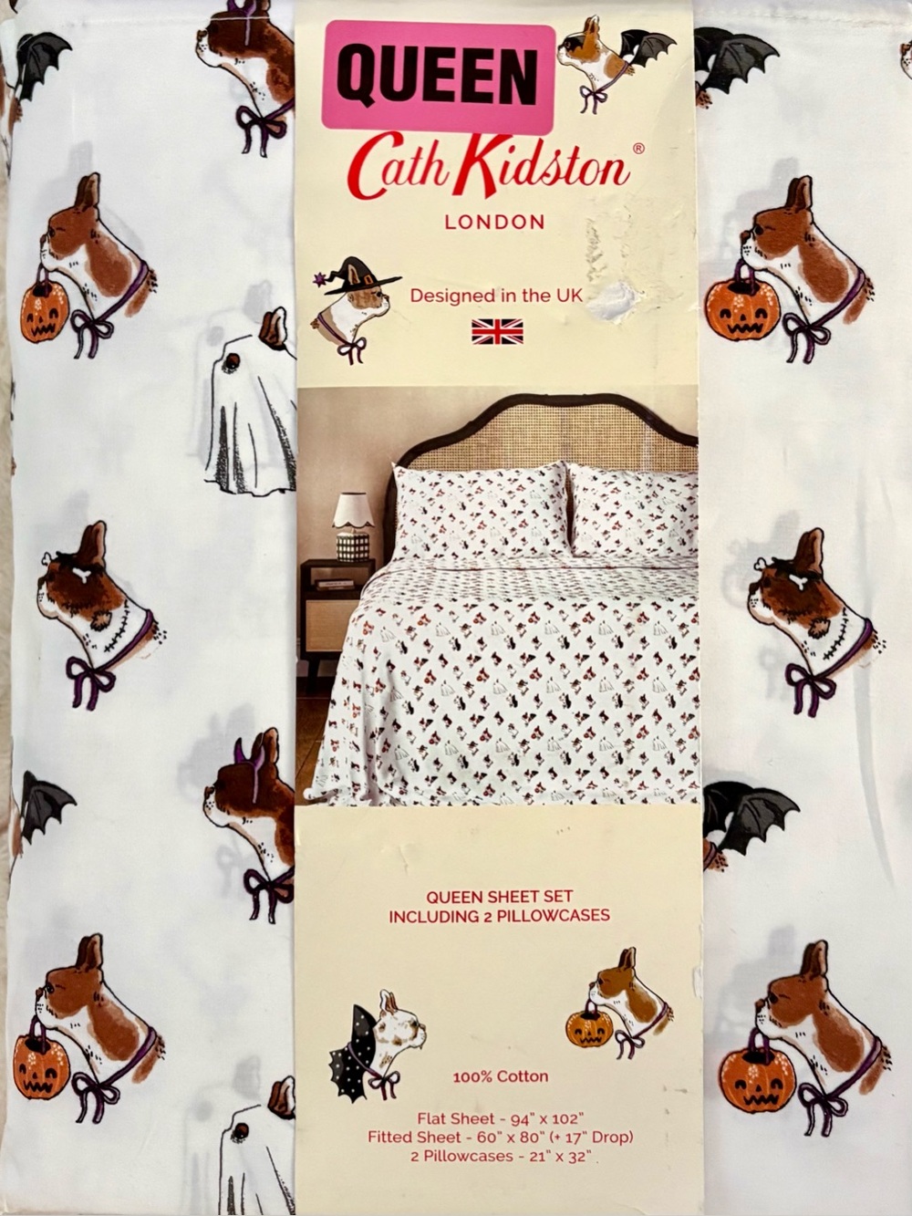 CATH KIDSON LONDON➕NWT Spooky Dogs Cotton Sheet Set